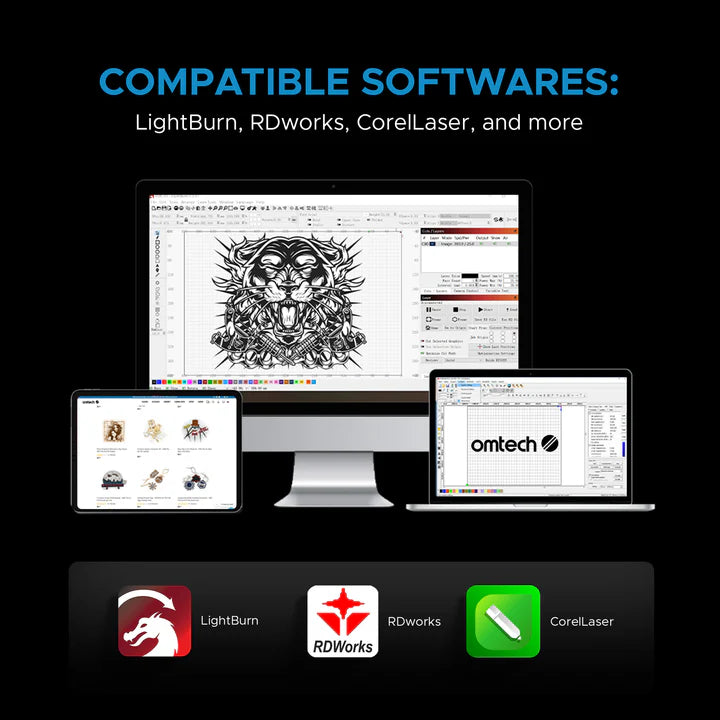 OMTech Pronto 35 60W CO₂ Laser Cutter & Engraver with Autofocus