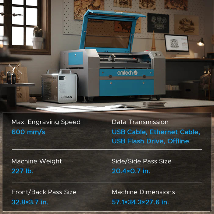 OMTech Maker MF2028-80 90W CO₂ Laser Cutter & Engraver