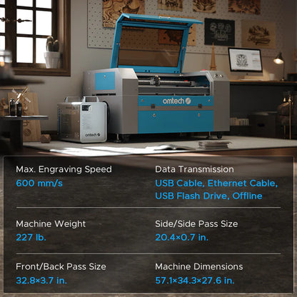 OMTech Maker MF2028-80 90W CO₂ Laser Cutter & Engraver