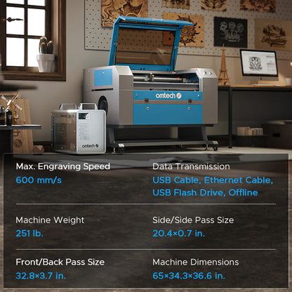 OMTech Maker MF2028-100 100W CO₂ Laser Cutter & Engraver