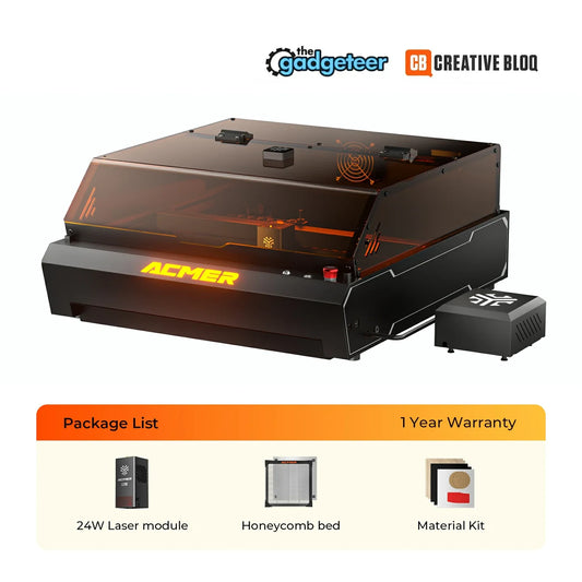 ACMER P3 Enclosed Laser Engraver (24W / 48W) – High-Speed System with Camera