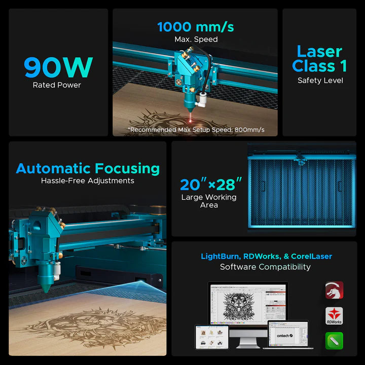 OMTech Pronto 45 100W CO₂ Laser Cutter & Engraver with Autofocus